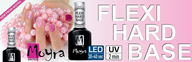 Gel Polish von Moyra - UV Basislack - Flexi Hard Base Nagellack zur Verstärkung Ihrer Naturnägel! Flexibler Grundlack für Gel Polish! FLEXI HARD BASE - der UV-Gel Basislack für lange Haltbarkeit